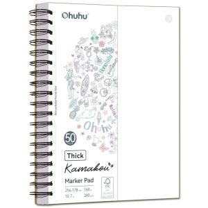 Ohuhu Heavyweight Bleedproof Double-Sided Marker Pad. Spiral-Bound - Kamakou