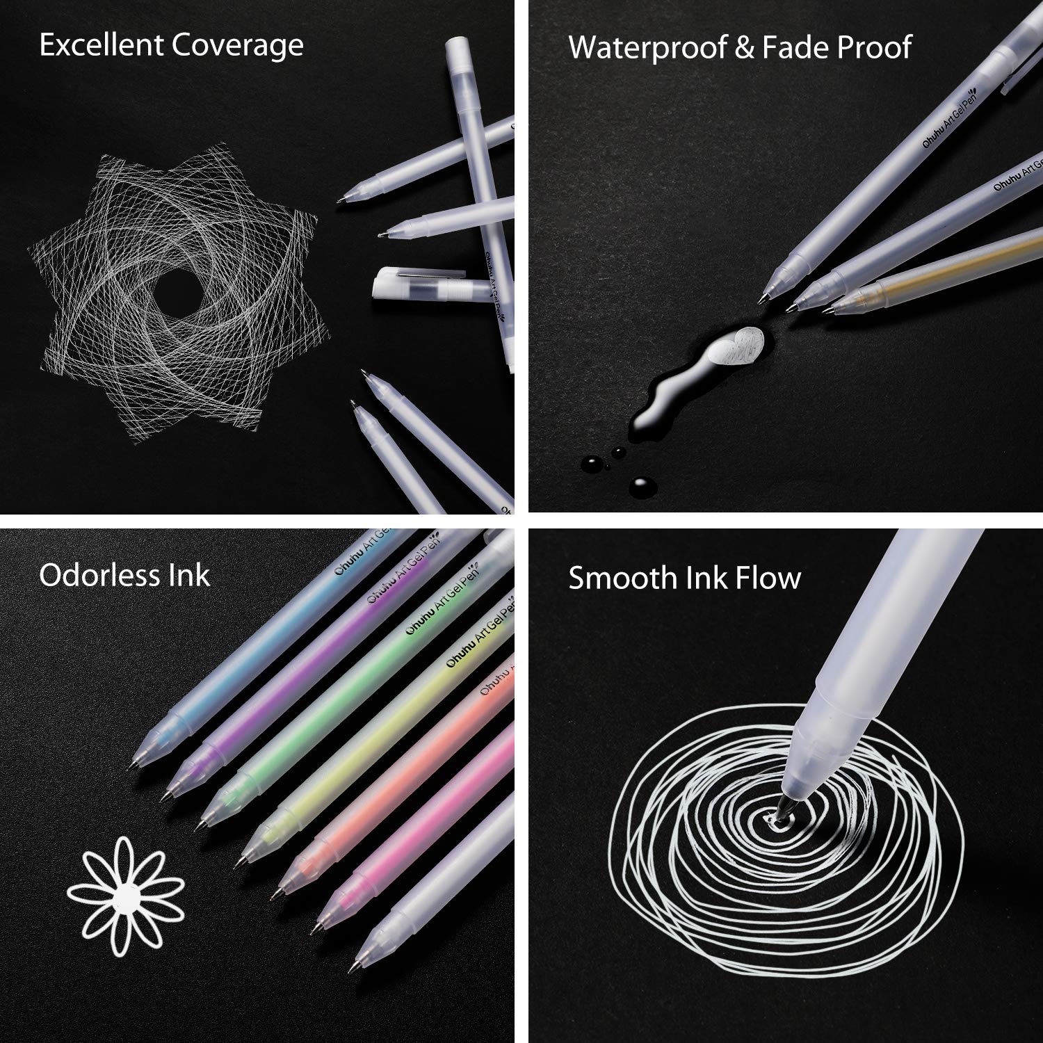 Ohuhu Premium Gel Pen Set. 20 Pack - Image 4