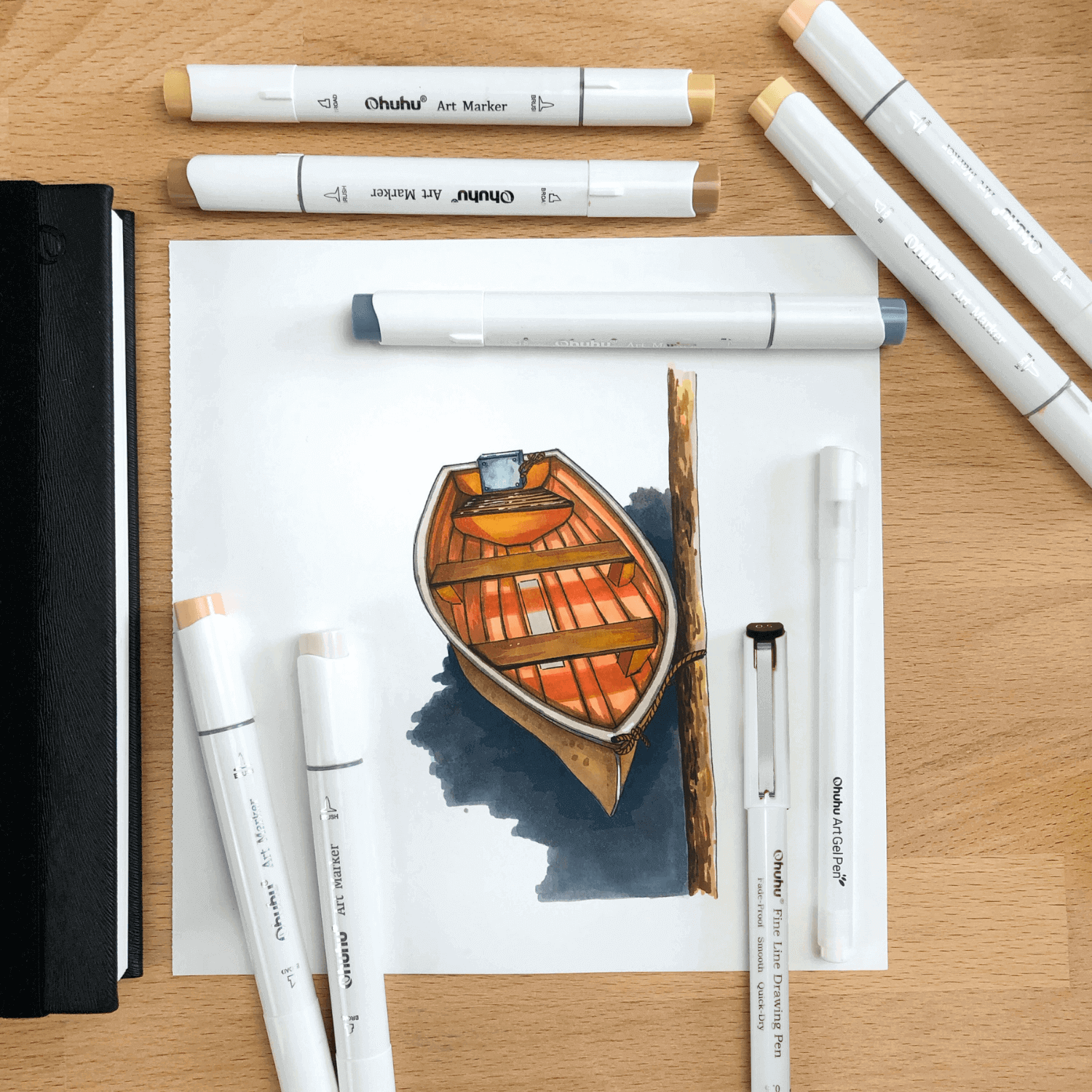 Ohuhu Fineliner Drawing Pen. 8 Pack - Image 6