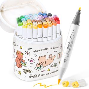 Ohuhu x Bobbie Goods Honolulu B 48 Colors Dual Tips Alcohol Art Markers. Brush & Fine