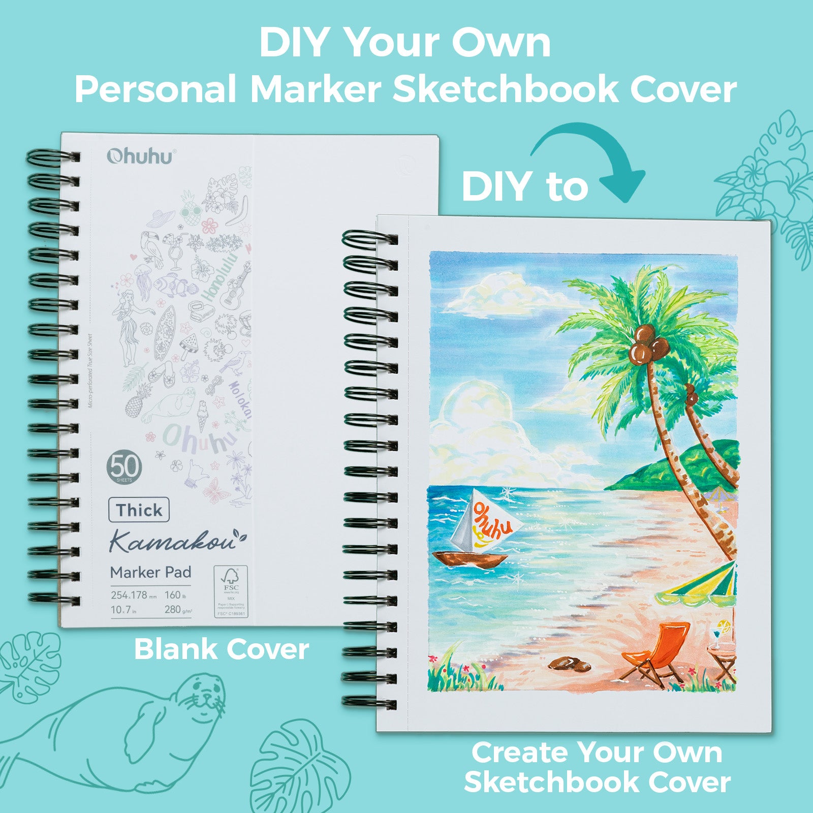 Ohuhu Heavyweight Bleedproof Double-Sided Marker Pad. Spiral-Bound - Kamakou - Image 19