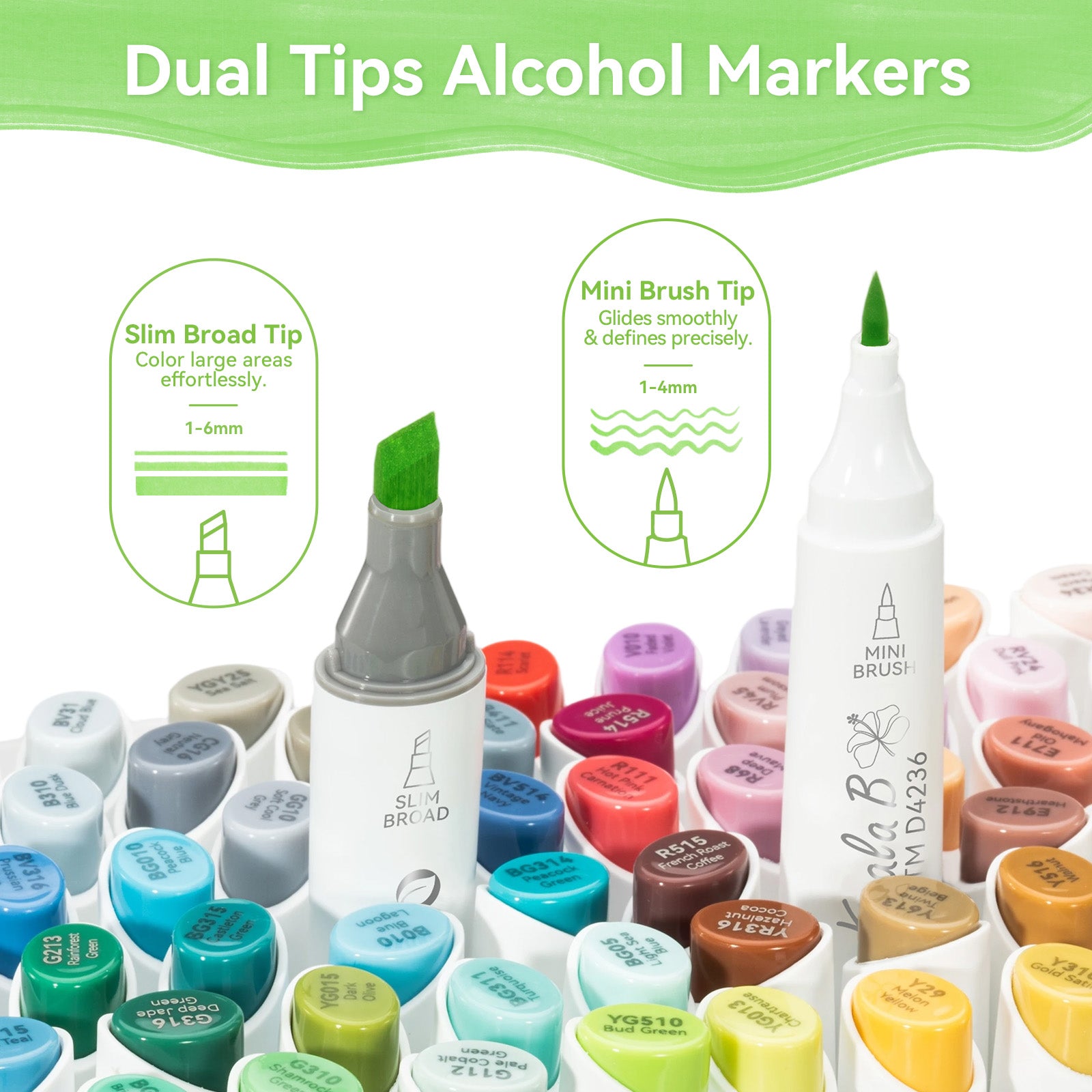 Ohuhu Kaala Dual Tips Alcohol Art Markers- 60 Colors Landscape Tone - Image 28