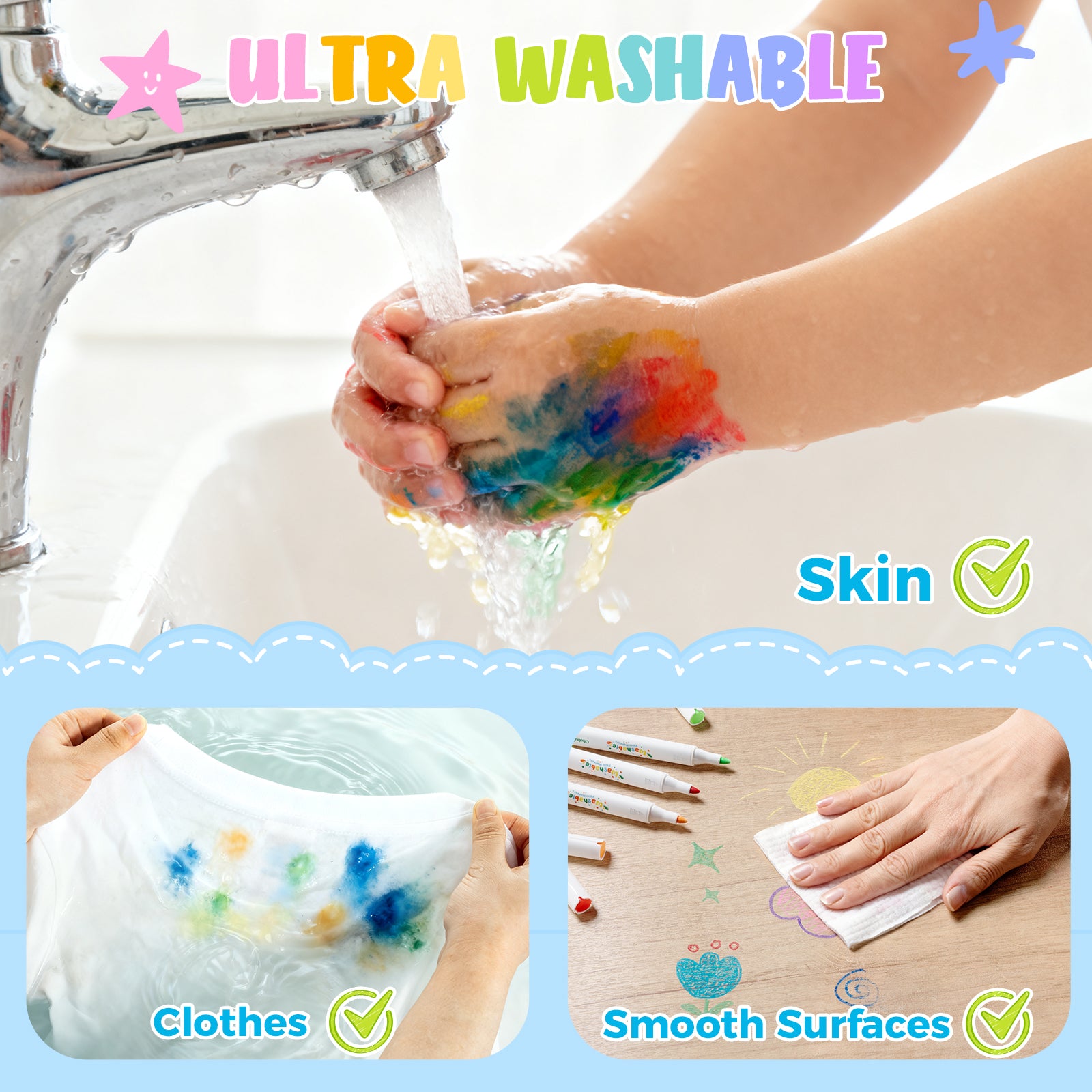 Ohuhu Washable Acrylic Paint Markers for Kids Bullet Tip - Image 2