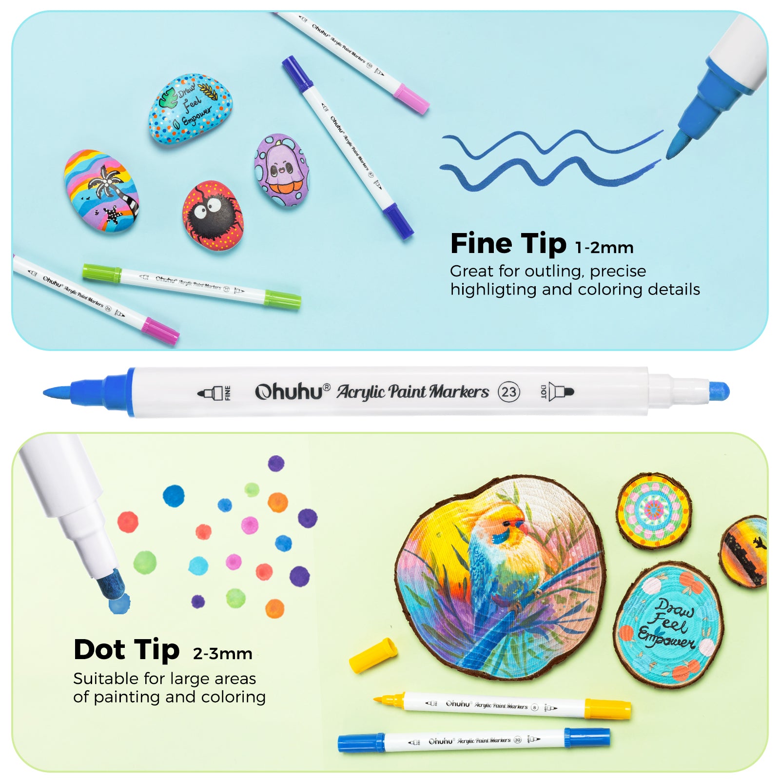 Ohuhu Acrylic Paint Markers Cotton-core 72 Colors - Akaka - Image 5