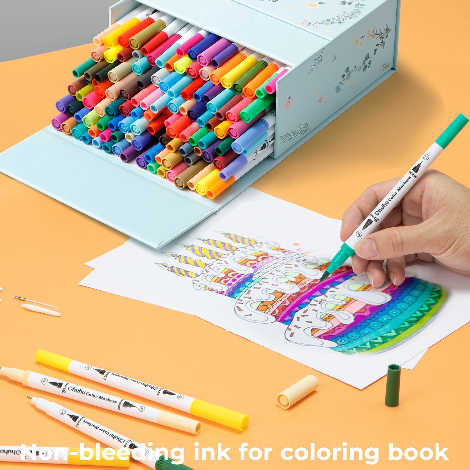 Ohuhu Maui 120 Colors Dual Tips Water Based Art Markers. Brush & Fineliner - Image 6