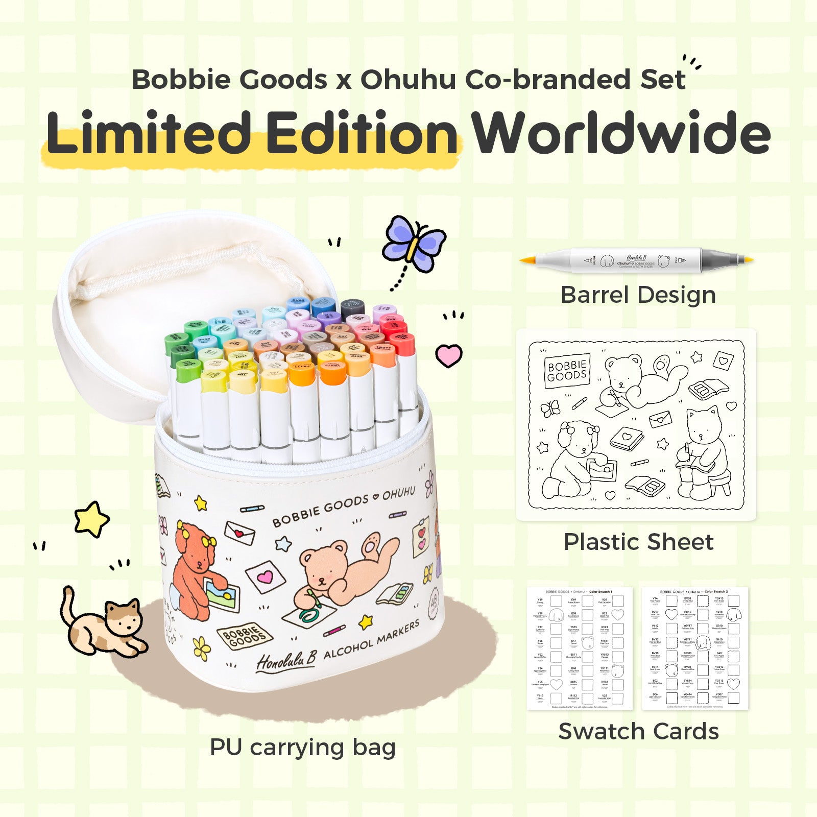 Ohuhu x Bobbie Goods Honolulu B 48 Colors Dual Tips Alcohol Art Markers. Brush & Fine - Image 2
