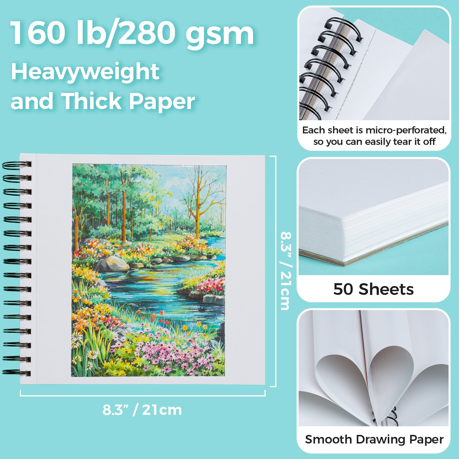 Ohuhu Heavyweight Bleedproof Double-Sided Marker Pad. Spiral-Bound - Kamakou - Image 5