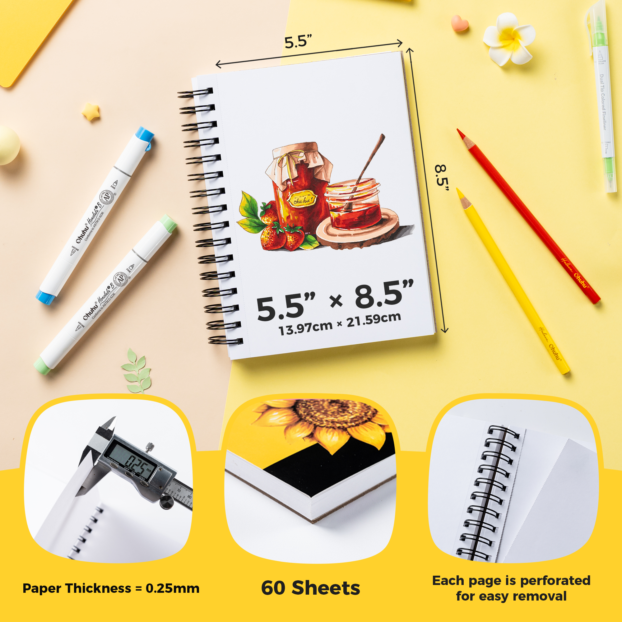 Ohuhu Spiral-Bound Marker Pad for Alcohol Markers - Image 16
