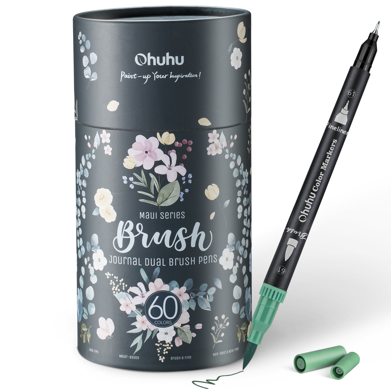 Ohuhu Maui 60 Colors Dual Tips Water Based Art Markers. Brush & Fineliner - Image 12