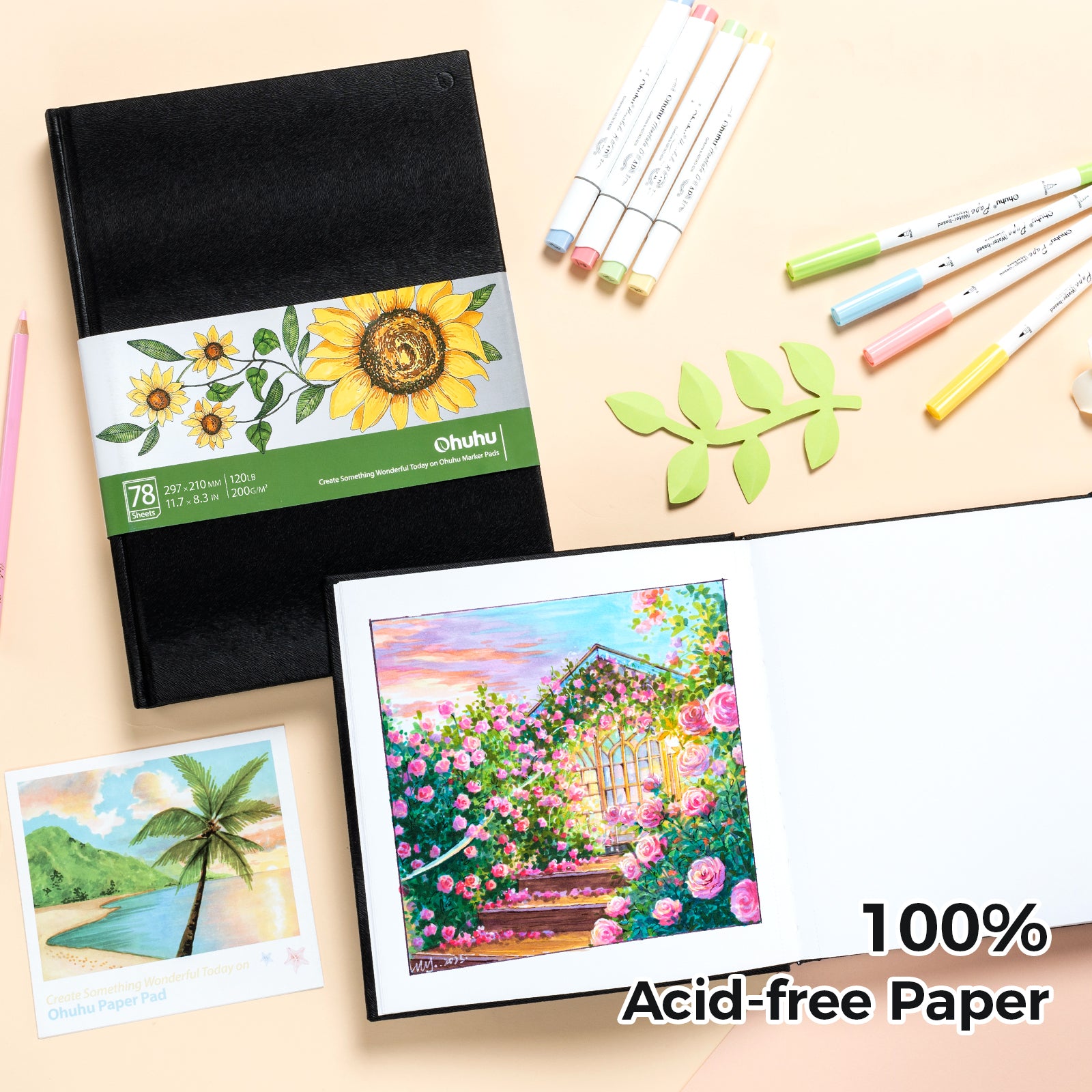 Ohuhu Marker Pads Art Sketchbooks for Markers. 2 Pack - Image 7