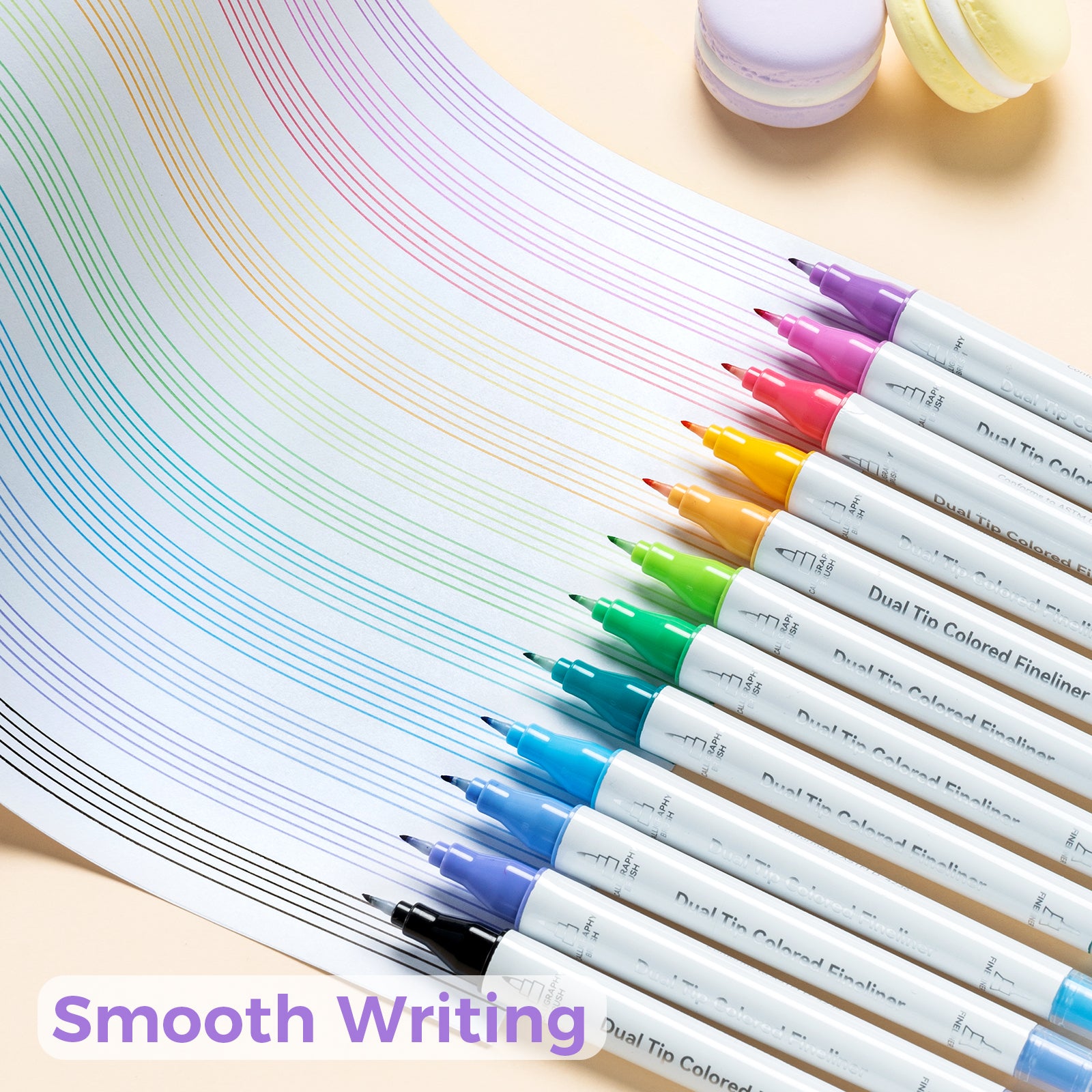 Ohuhu Colored Fineliner & Brush Pens. 12 Colors - Image 8