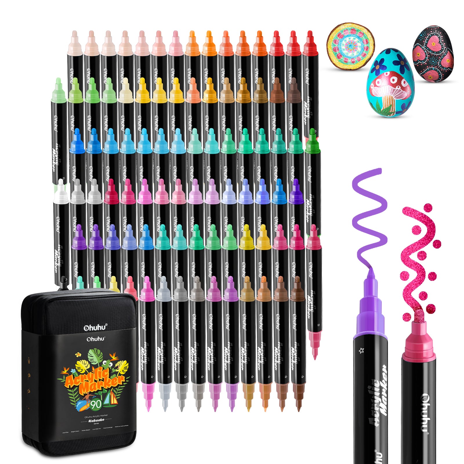 Ohuhu Dual Nib Waterproof Acrylic Pen 30 / 60 / 90 Colors - Kakaako - Image 20