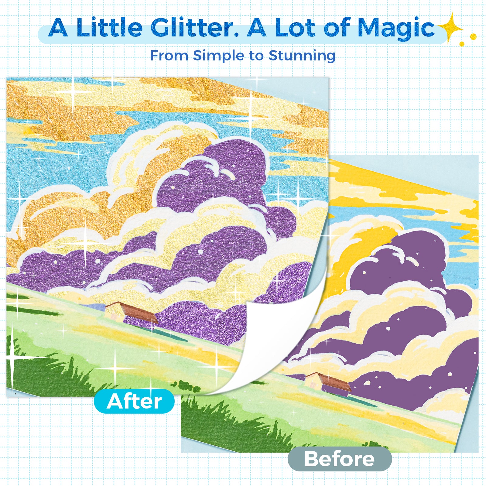 Ohuhu Acrylic Metallic Glitter Markers. 24 Colors - 0.7mm & 3mm Tip Paint Pens - Image 18