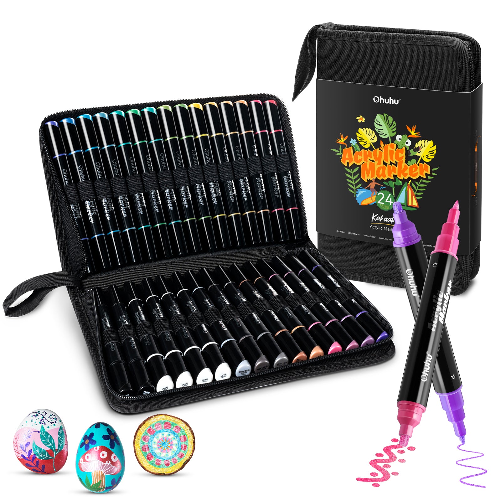 Ohuhu Dual Nib Waterproof Acrylic Pen 30 / 60 / 90 Colors - Kakaako - Image 8