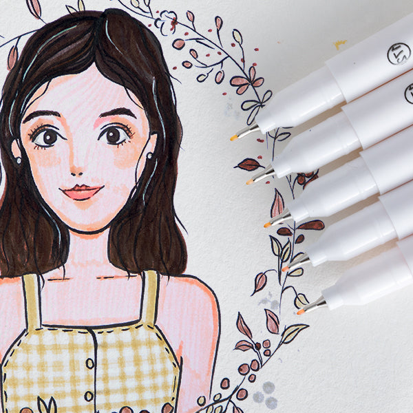 Ohuhu Maui 36 Skin Tone Colors Dual Tips Water Based Art Markers. Brush & Fineliner (US Exclusive) - Image 3