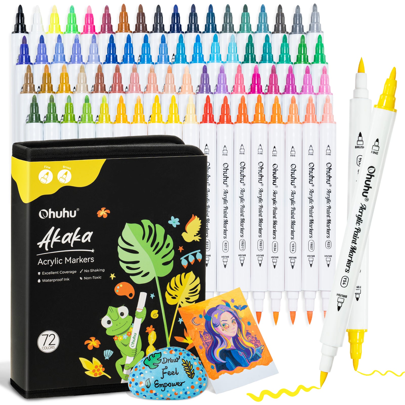 Ohuhu Acrylic Paint Markers Cotton-core 72 Colors - Akaka - Image 3
