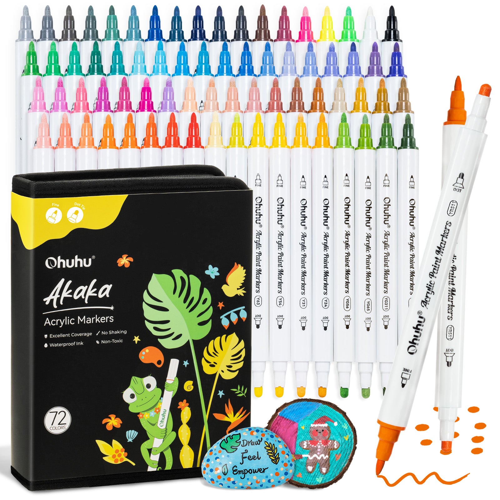 Ohuhu Acrylic Paint Markers Cotton-core 72 Colors - Akaka - Image 2