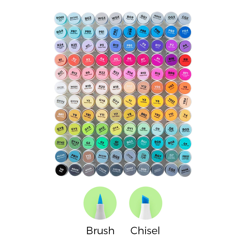 Ohuhu Honolulu 120 Colors Dual Tips Alcohol Art Markers (New Color Codes) - Image 4