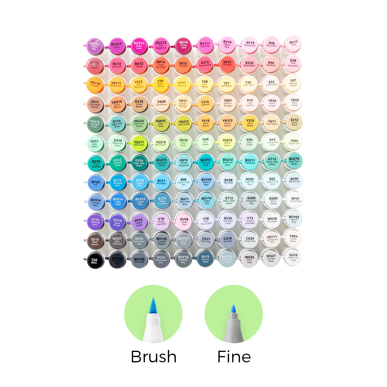 Ohuhu Honolulu² 120 Colors Dual Tips Alcohol Art Markers - Image 2