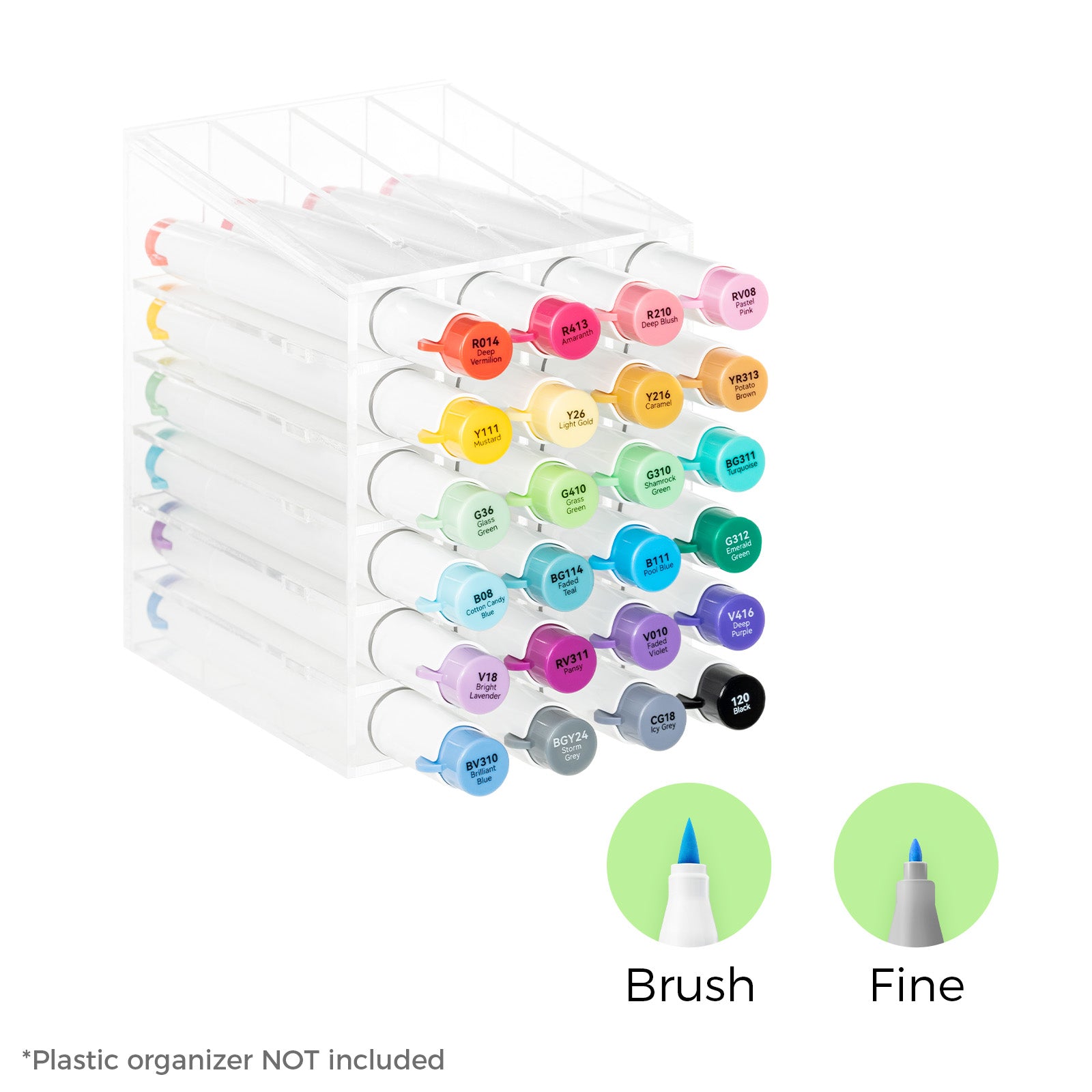 Ohuhu Honolulu² 24 Basic Colors Dual Tips Alcohol Art Markers - Image 2