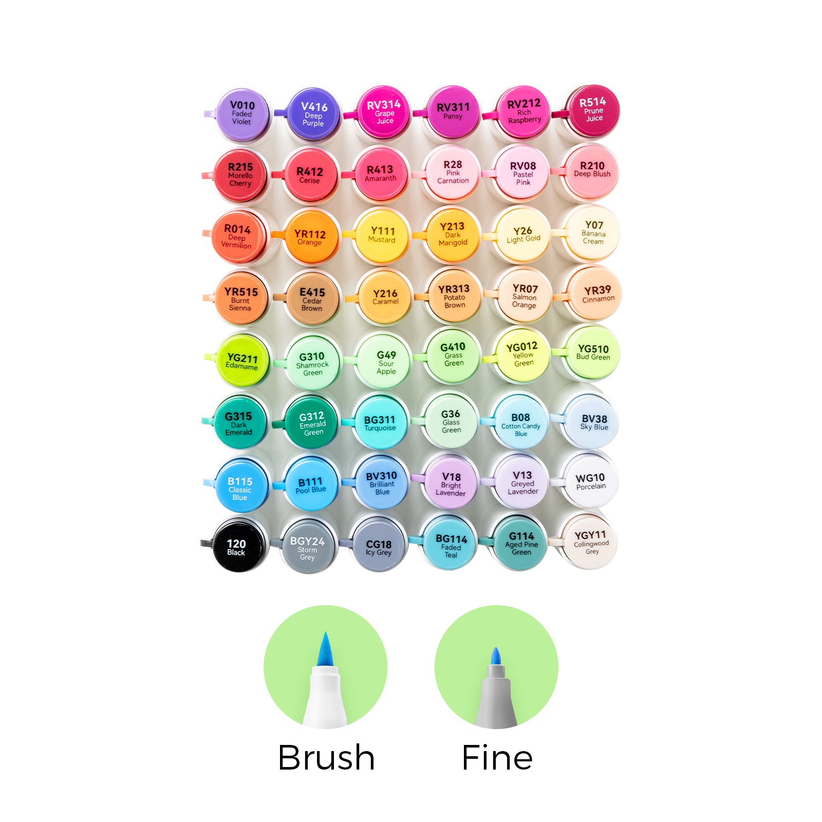 Ohuhu Honolulu² 48 Basic Colors Dual Tips Alcohol Art Markers - Image 2