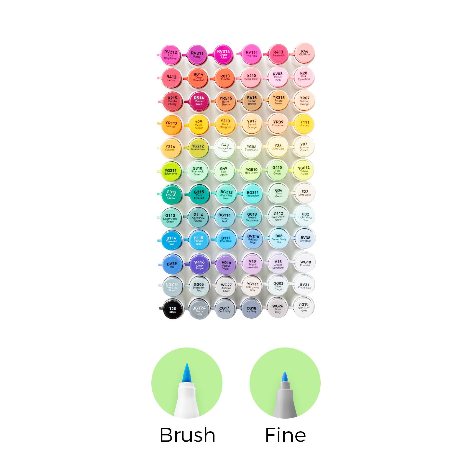 Ohuhu Honolulu² 72 Colors Dual Tips Alcohol Art Markers - Image 2