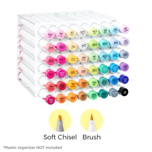 Ohuhu Honolulu² S 48 Basic Colors Dual Soft Tips Alcohol Art Markers. Brush & Soft Chisel