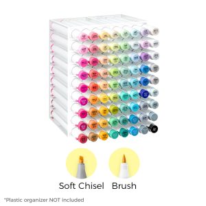 Ohuhu Honolulu² S 72 Basic Colors Dual Soft Tips Alcohol Art Markers. Brush & Soft Chisel