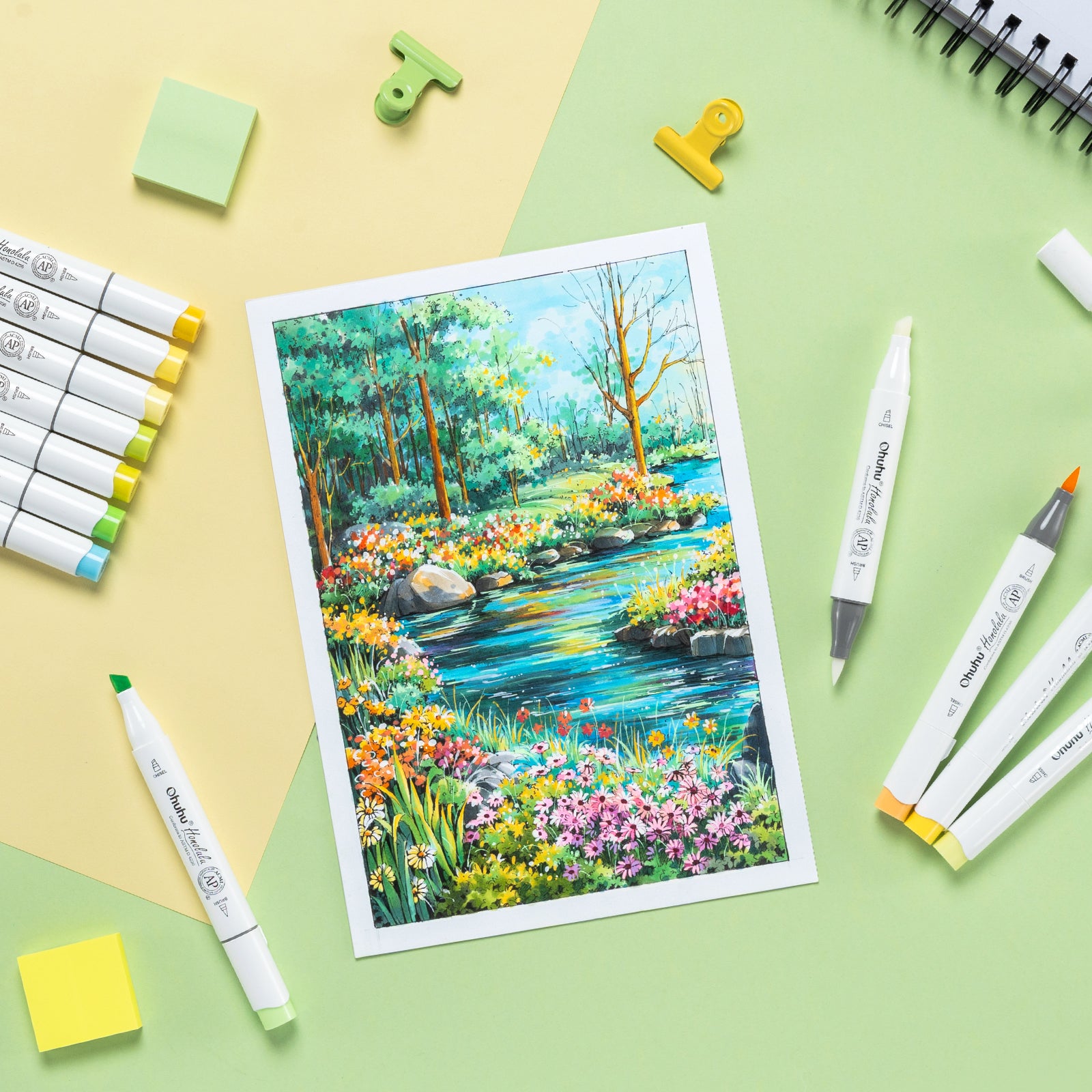 Ohuhu Honolulu 216 Colors Dual Tips Alcohol Art Markers (New Color Codes) - Image 3