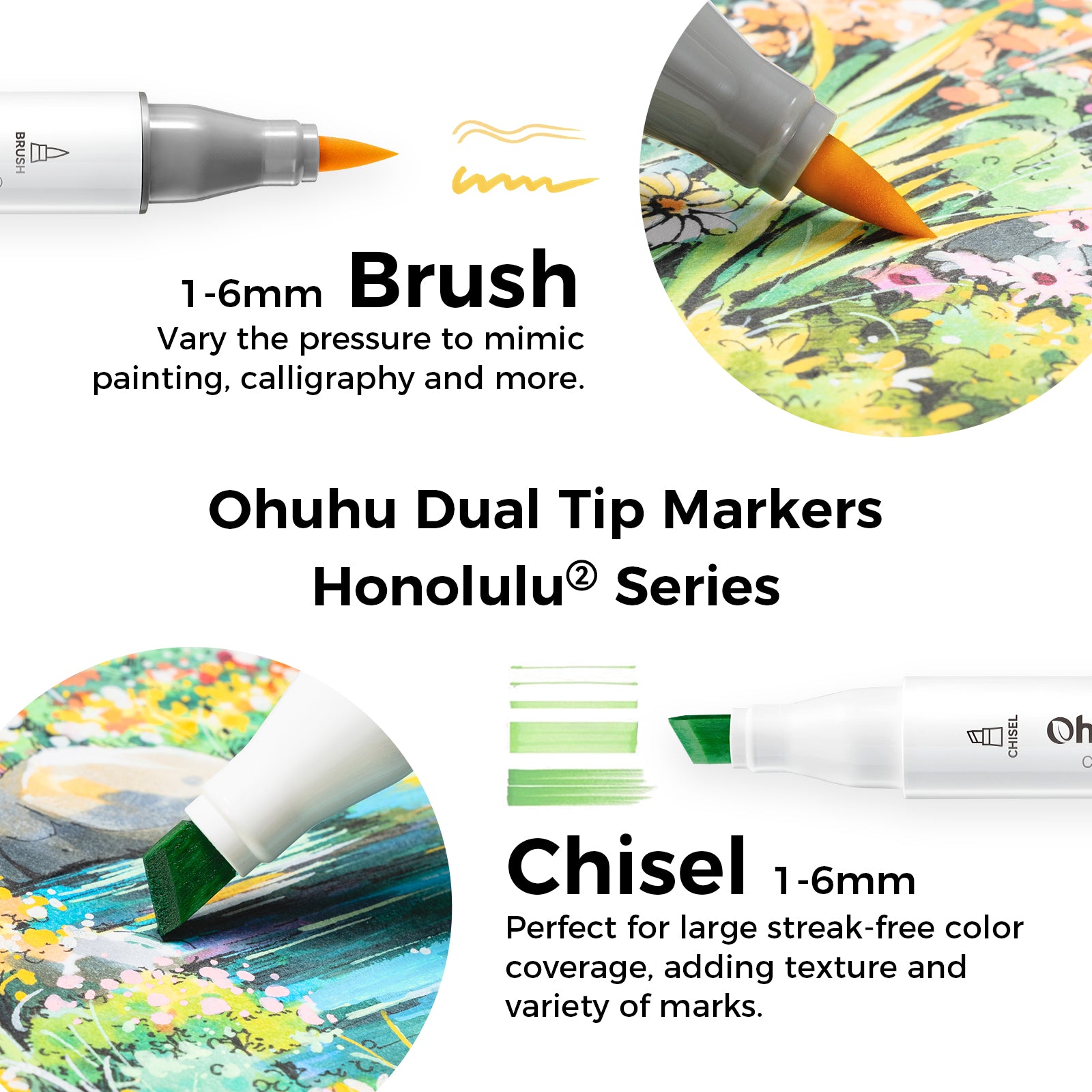 Ohuhu Honolulu² 120 Colors Dual Tips Alcohol Art Markers - Image 14