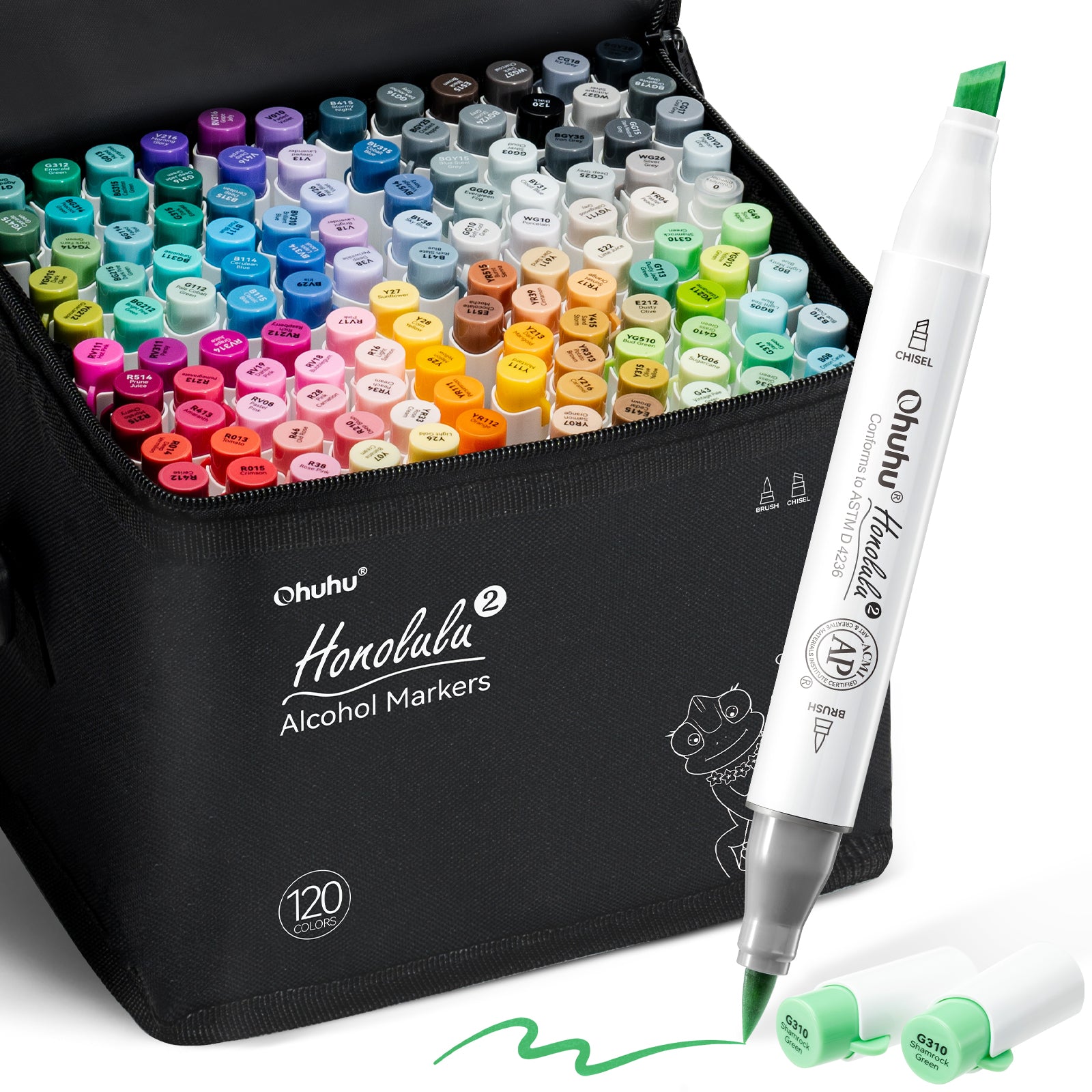 Ohuhu Honolulu² 120 Colors Dual Tips Alcohol Art Markers - Image 16