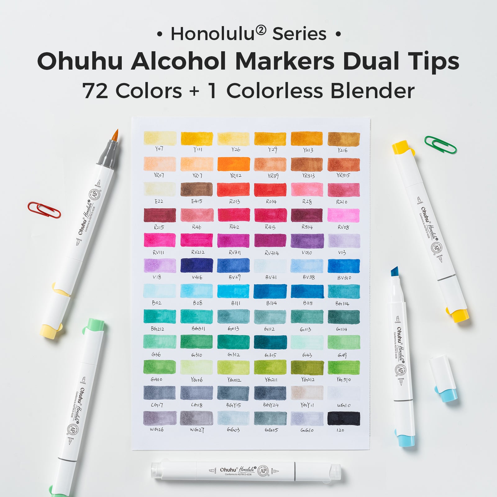Ohuhu Honolulu² 72 Colors Dual Tips Alcohol Art Markers - Image 15