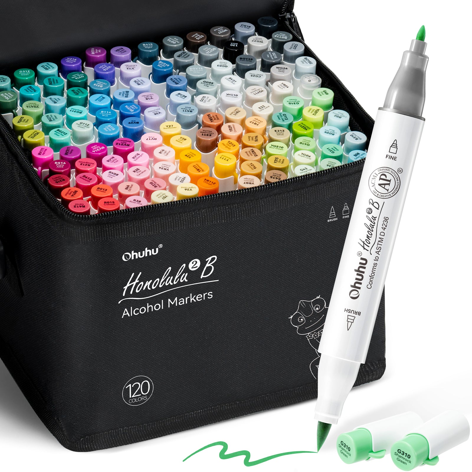 Ohuhu Honolulu² 120 Colors Dual Tips Alcohol Art Markers - Image 17