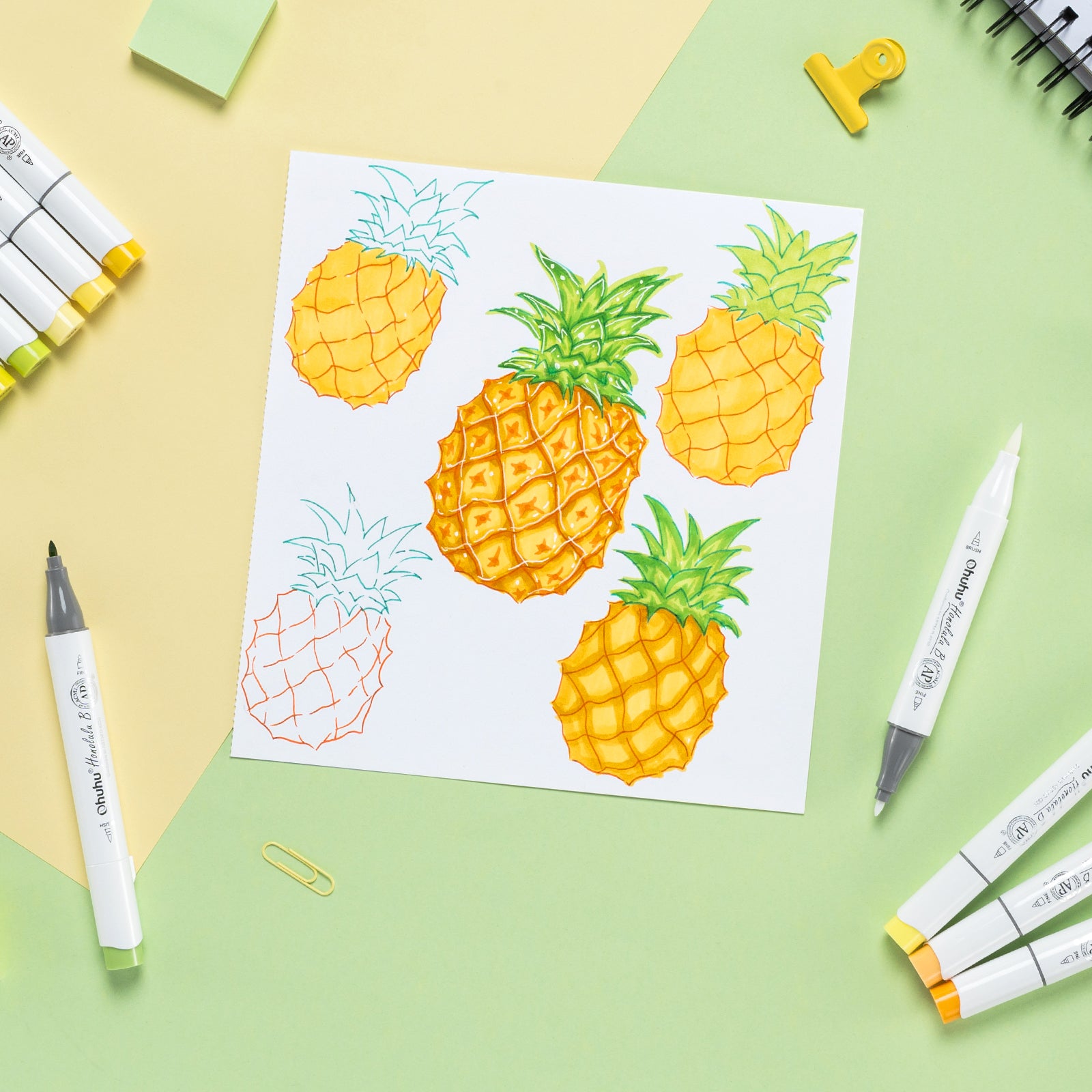 Ohuhu Honolulu 24 Basic Colors Dual Tips Alcohol Art Markers (New Color Codes) - Image 10