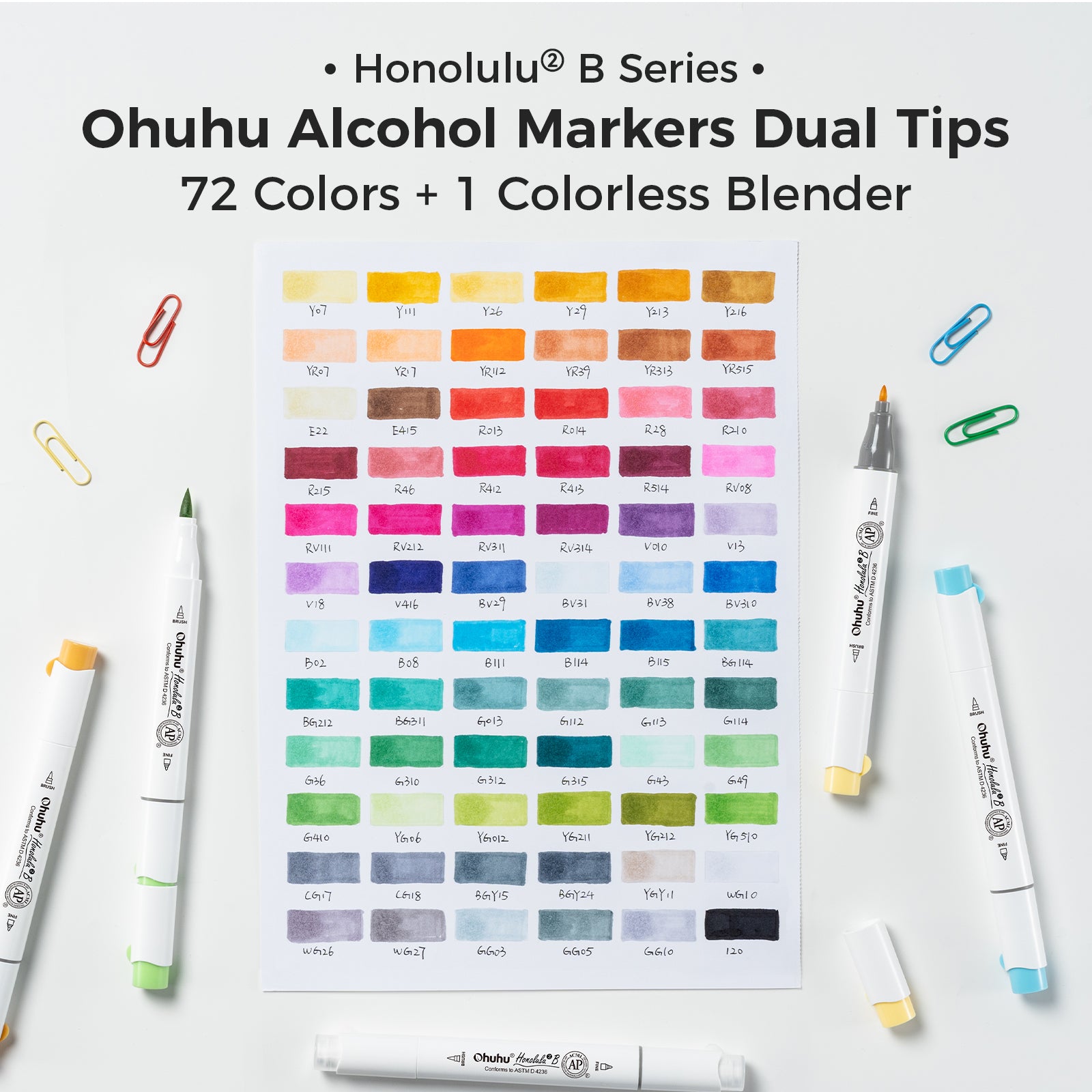 Ohuhu Honolulu² 72 Colors Dual Tips Alcohol Art Markers - Image 14