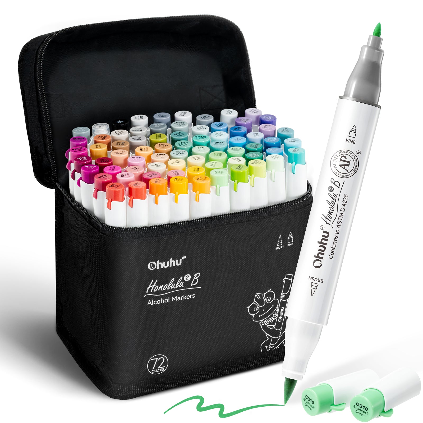 Ohuhu Honolulu² 72 Colors Dual Tips Alcohol Art Markers - Image 12