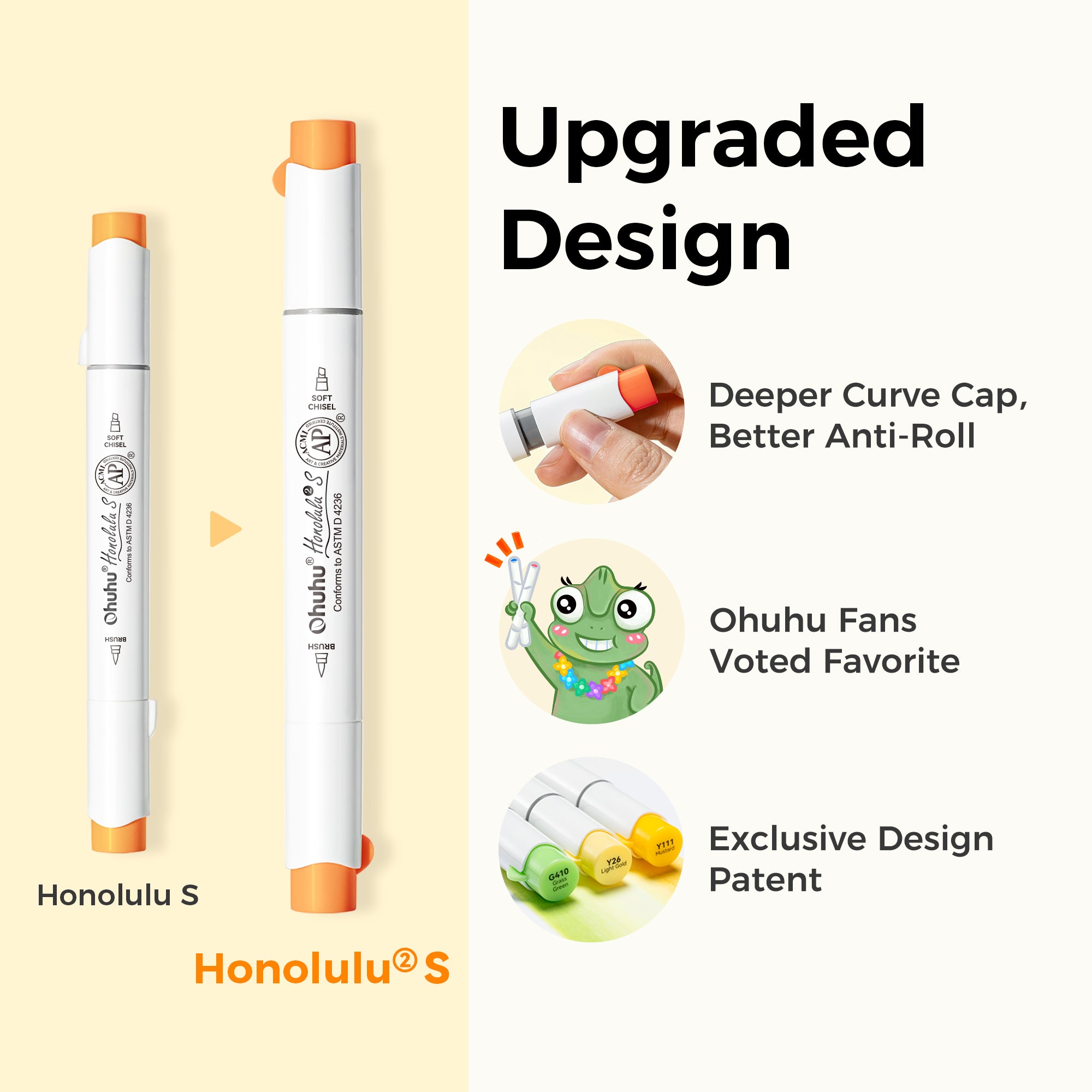 Ohuhu Honolulu² S 24 Basic Colors Dual Soft Tips Alcohol Art Markers. Brush & Soft Chisel - Image 6