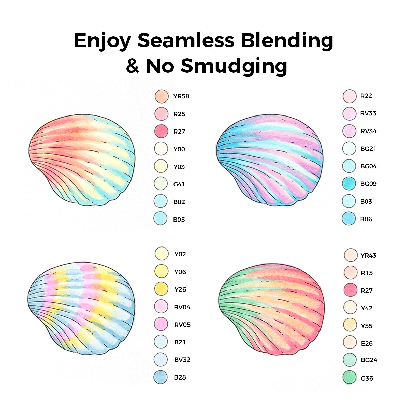 Ohuhu Honolulu 96 Pastel Colors Alcohol Art Markers - Sweetness & Blossoming (New Color Codes) - Image 21