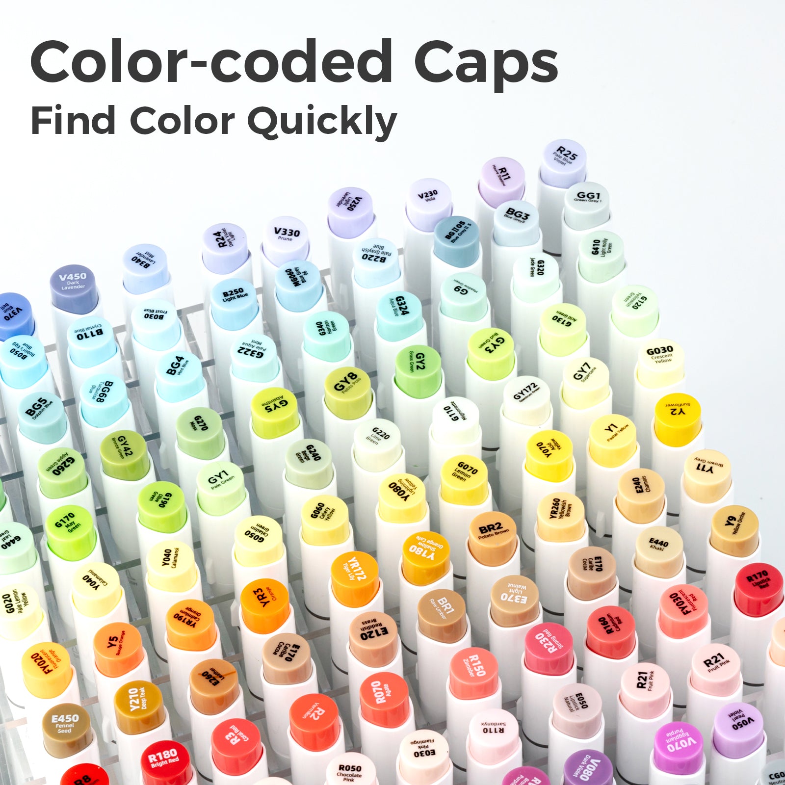 Ohuhu Honolulu 168 Colors Dual Tips Alcohol Art Markers (New Color Codes) - Image 10