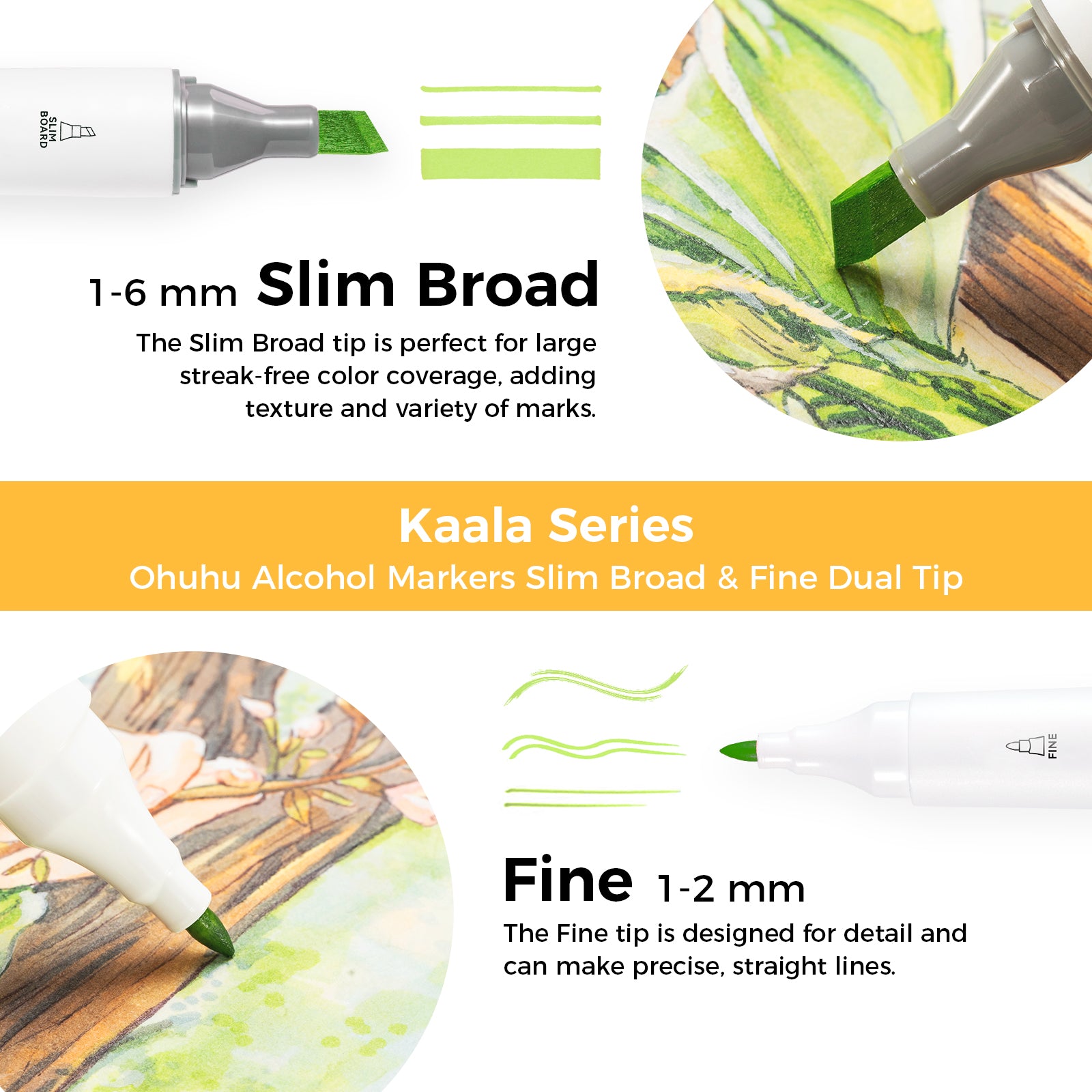 Ohuhu Kaala Dual Tips Alcohol Art Markers- 108 Colors - Image 2