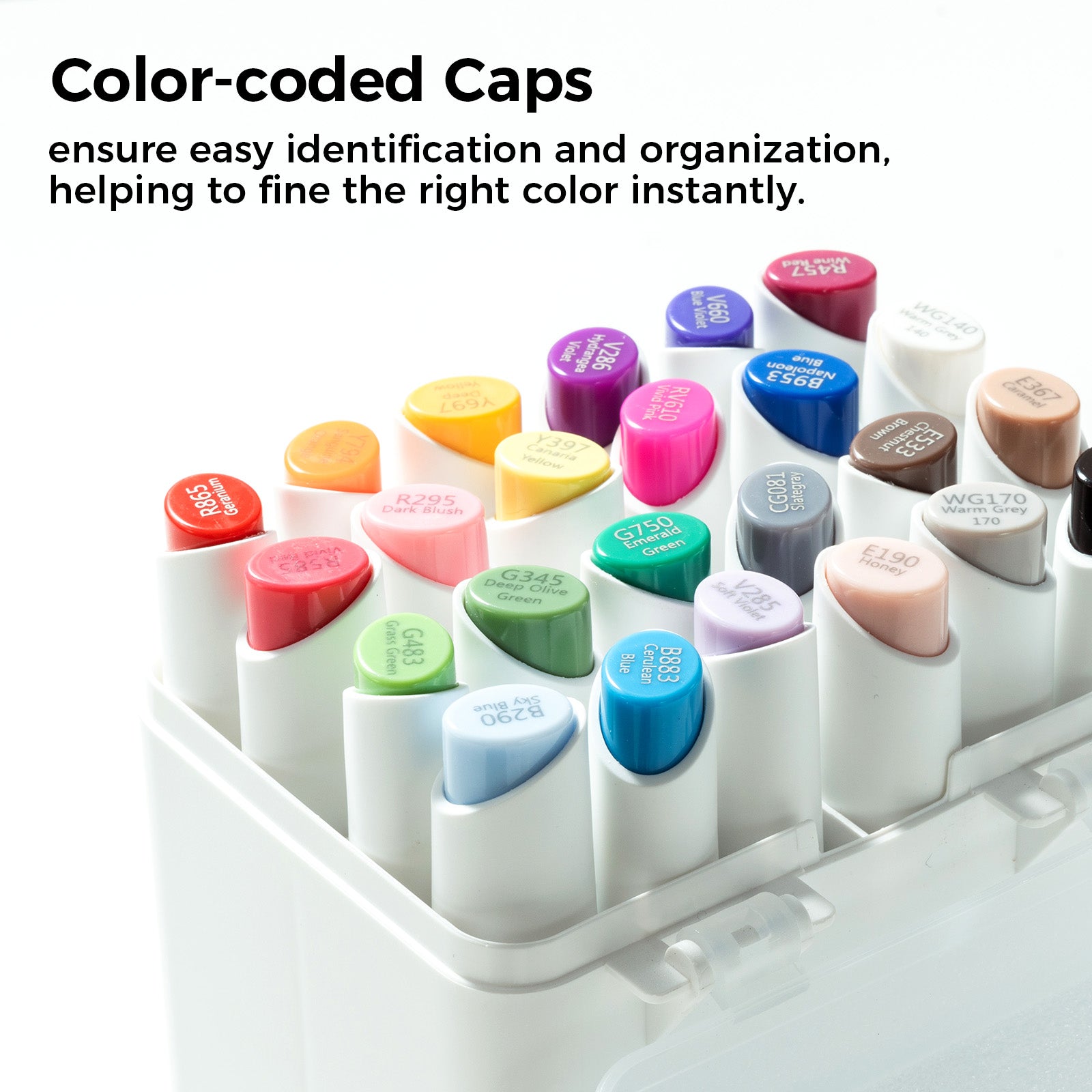 Ohuhu Kaala Slim Broad and Fine Dual Tips Alcohol Art Markers - 24 Basic Colors - Image 15