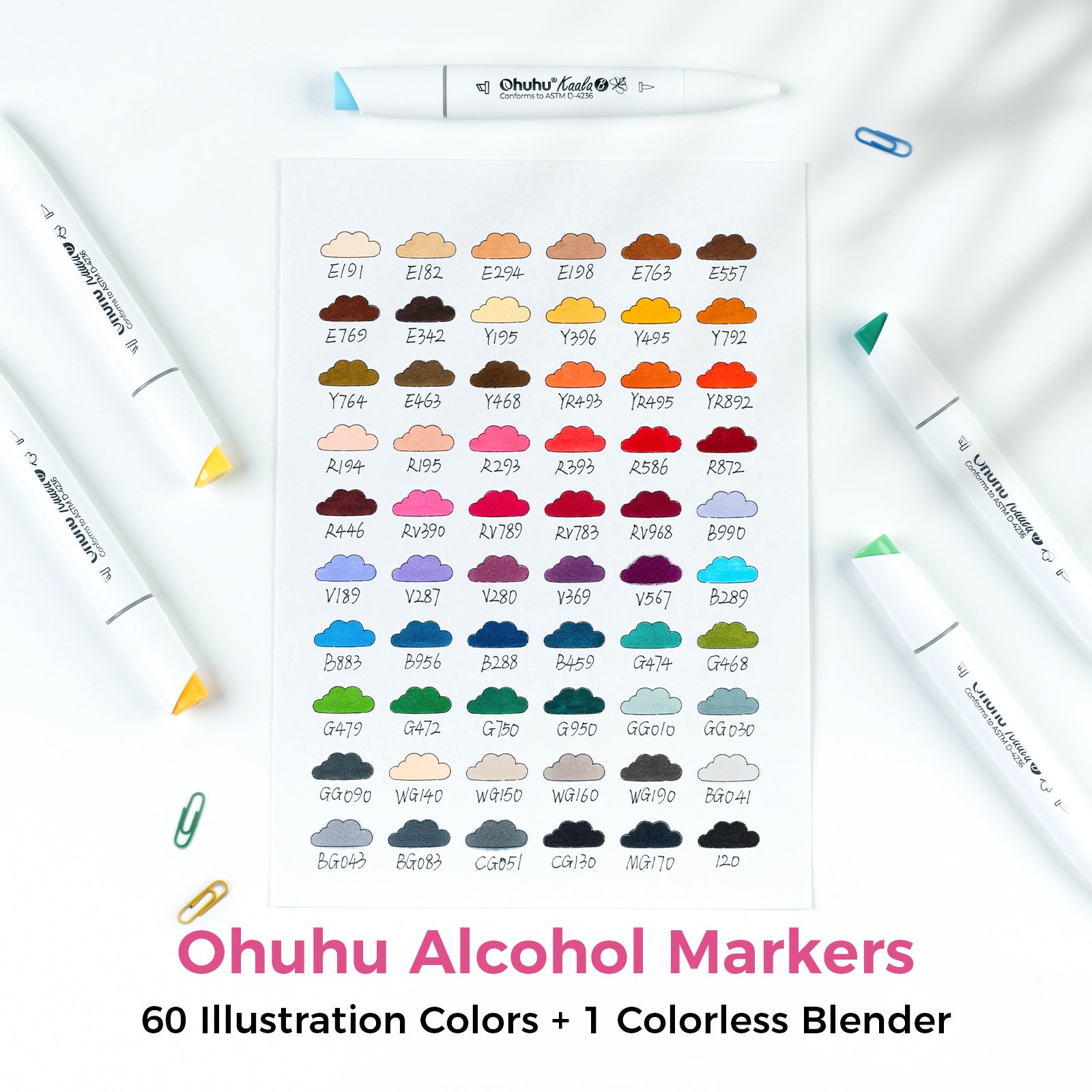 Ohuhu Kaala Dual Tips Alcohol Art Markers- 60 Colors Illustrations - Image 18