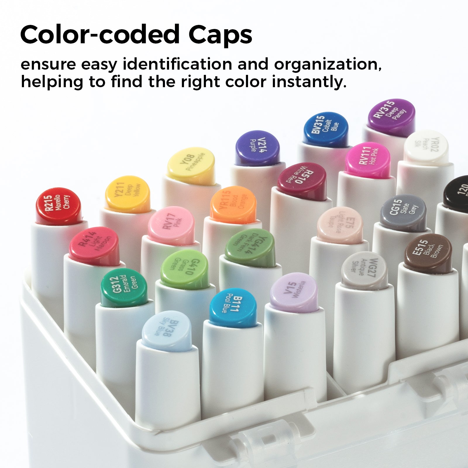 Ohuhu Kaala Slim Broad and Fine Dual Tips Alcohol Art Markers - 24 Basic Colors - Image 23