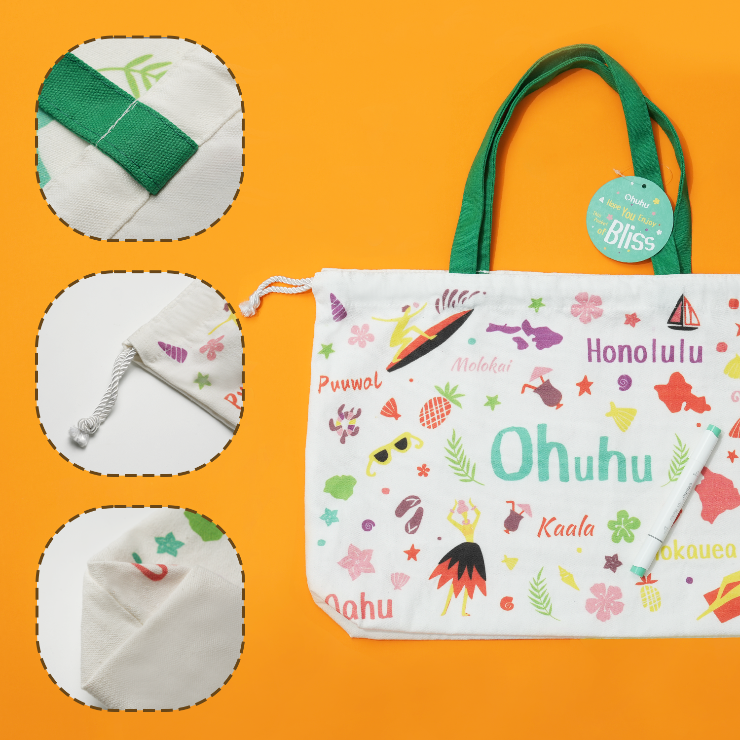 Ohuhu Canvas Gift Bag for Multi-purpose. Available in Two Sizes - Image 6