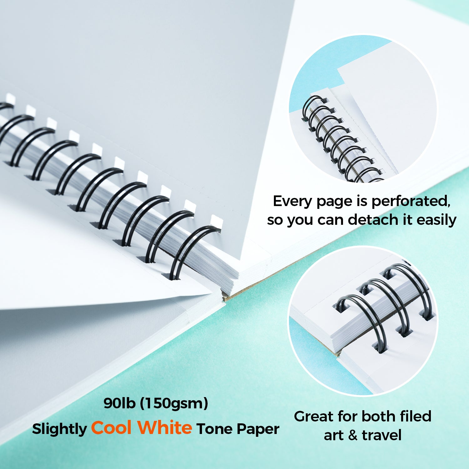 Ohuhu Bleedproof Double-Sided Marker Pad. Spiral-Bound - Image 12