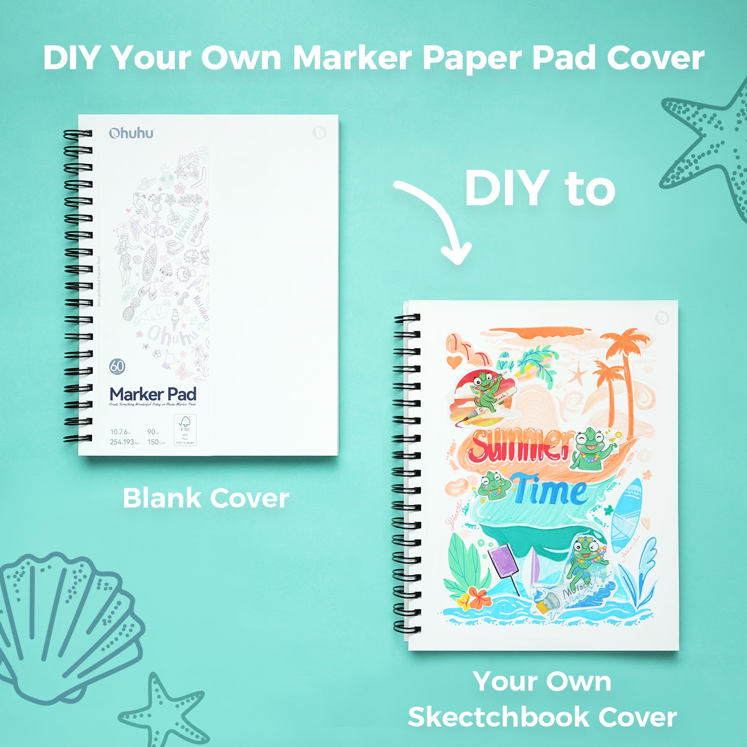 Ohuhu Bleedproof Double-Sided Marker Pad. Spiral-Bound - Image 16