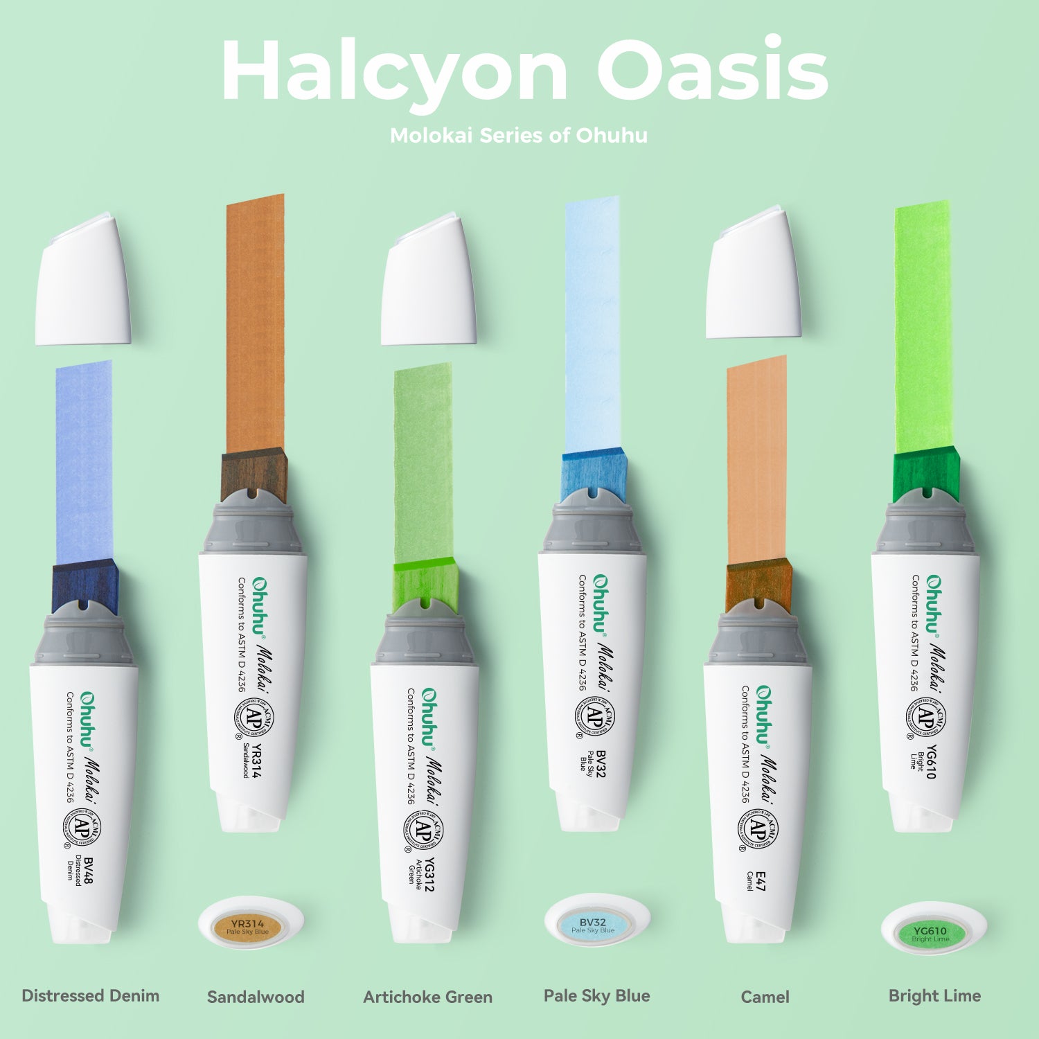 Ohuhu Molokai Four Tones Extra-wide Tip Alcohol Art Markers - Image 2
