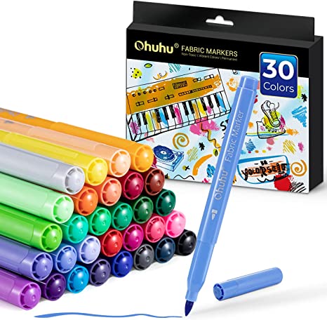 Ohuhu Fabric 30 Color Markers Permanent for Clothes - Image 2