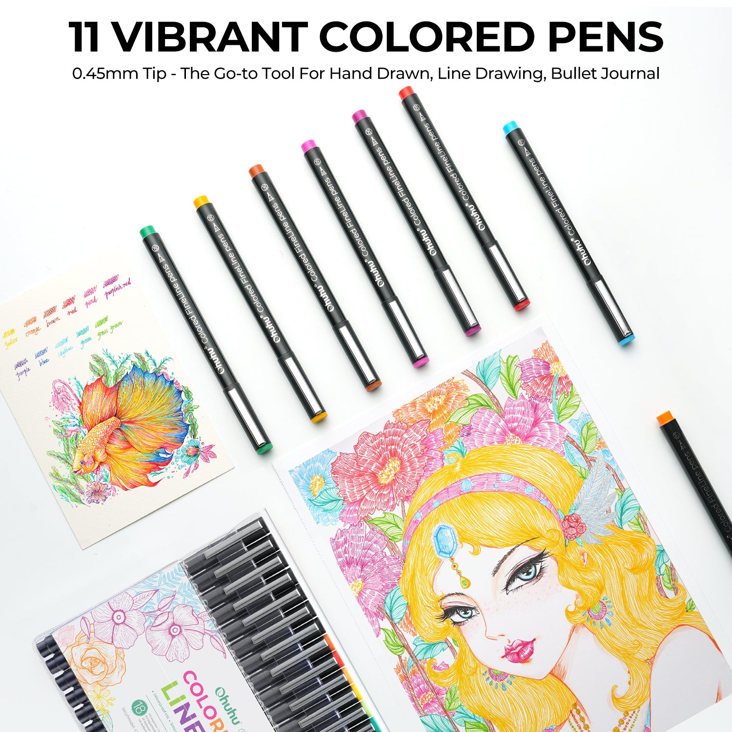 Ohuhu Hana Highway Fineliner Drawing Pens.18 Pack - Image 6