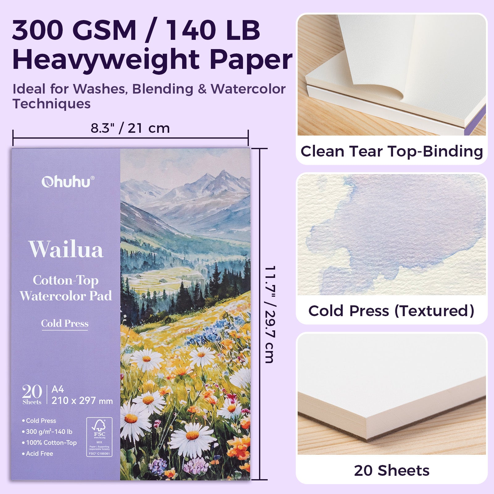 Ohuhu Wailua Cotton-Top Watercolor Pad - Image 6